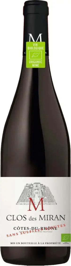 Вино Clos des Miran Rouge Sans Sulfites Ajoutes, Cote-du-Rhone AOP 0.75 л
