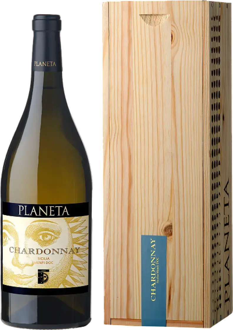 Вино Planeta Chardonnay Sicilia IGT wooden box, 2023, 1.5 л
