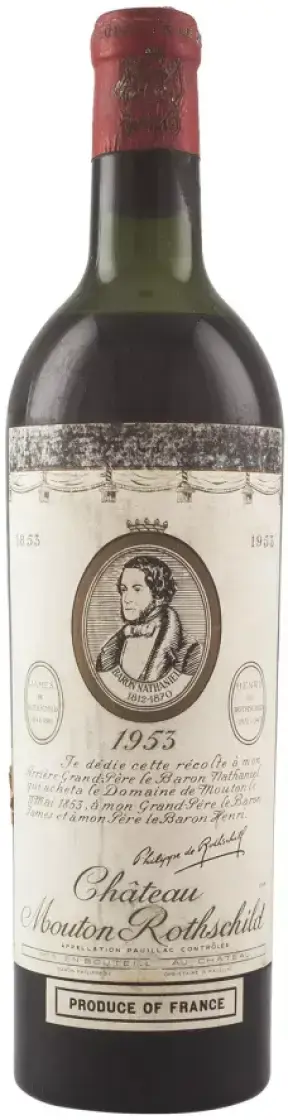Вино Chateau Mouton Rothschild Pauillac AOC Premier Grand Cru Classe, 1953, 0.75 л