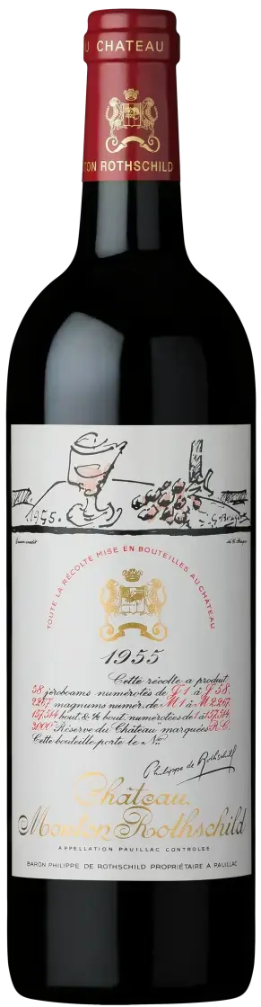 Вино Chateau Mouton Rothschild Pauillac AOC Premier Grand Cru Classe, 1955, 0.75 л