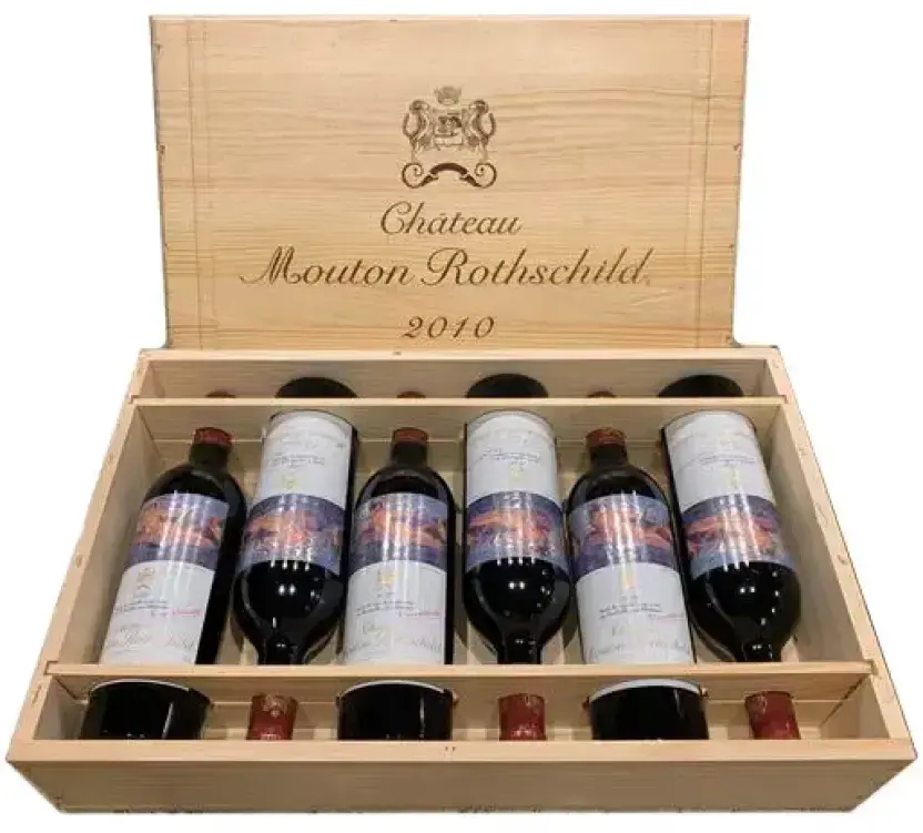 Вино Chateau Mouton Rothschild Pauillac AOC Premier Grand Cru Classe, set of 6 bottles in wooden box, 2010, 0.75 л