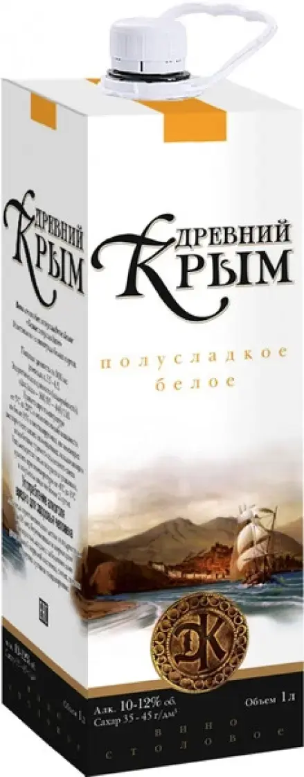 Вино Древний Крым Белое п/сладкое 1 л