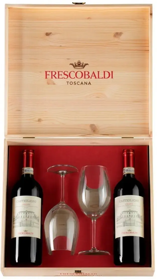Вино Marchesi de Frescobaldi Castiglioni Chianti DOCG, gift box wth glasses, 0.75 л