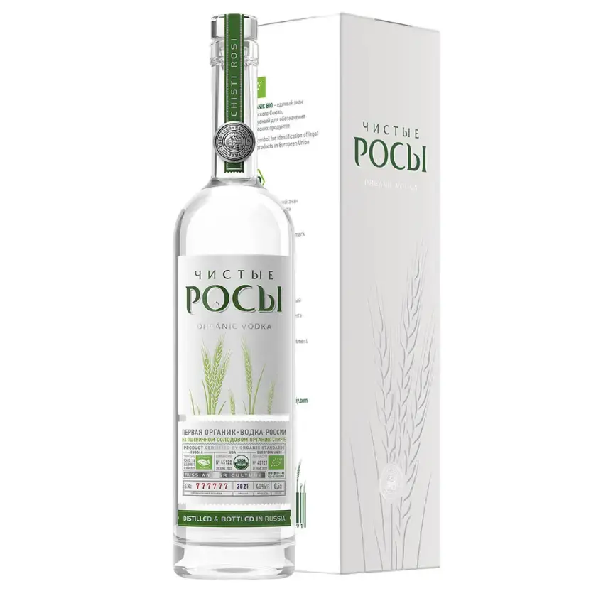 Водка Чистые Росы, в подарочной коробке 0.5 л