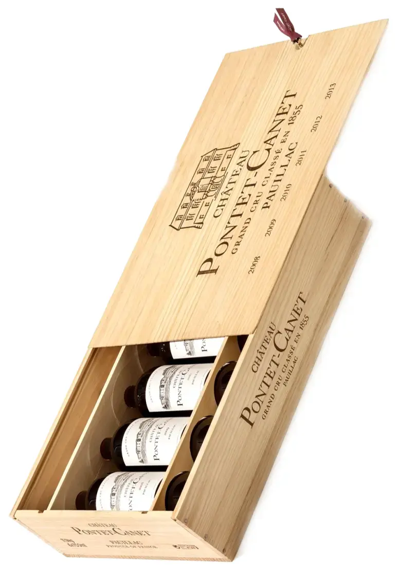 Вино Chateau Pontet-Canet Pauillac AOC 5-me Grand Cru Classe, 1990-1999, wooden box, 0.75 л 
