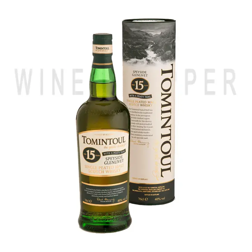Виски Tomintoul Speyside Glenlivet Piti Tang 15 years in a gift box 0.7 л