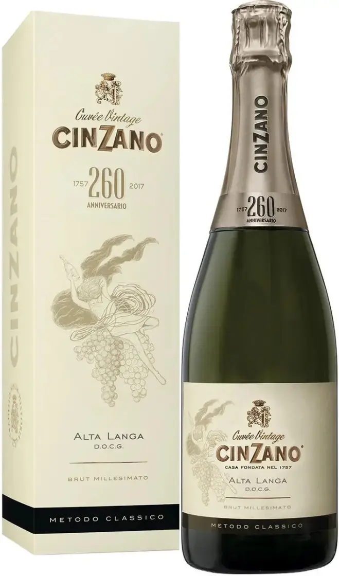 Игристое вино Cinzano Cuvee Vintage 260 Brut Alta Langa DOCG, gift box, 0.75 л