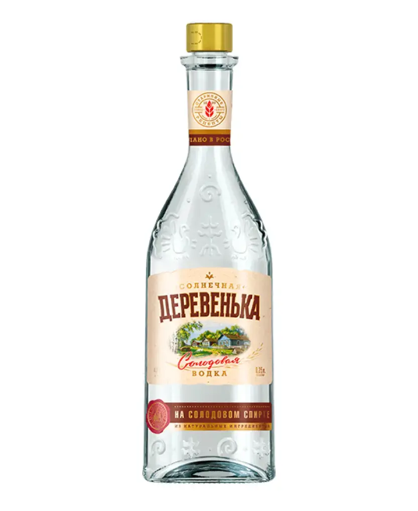 Водка Солнечная деревенька на солодовом спирте Альфа 0.25 л