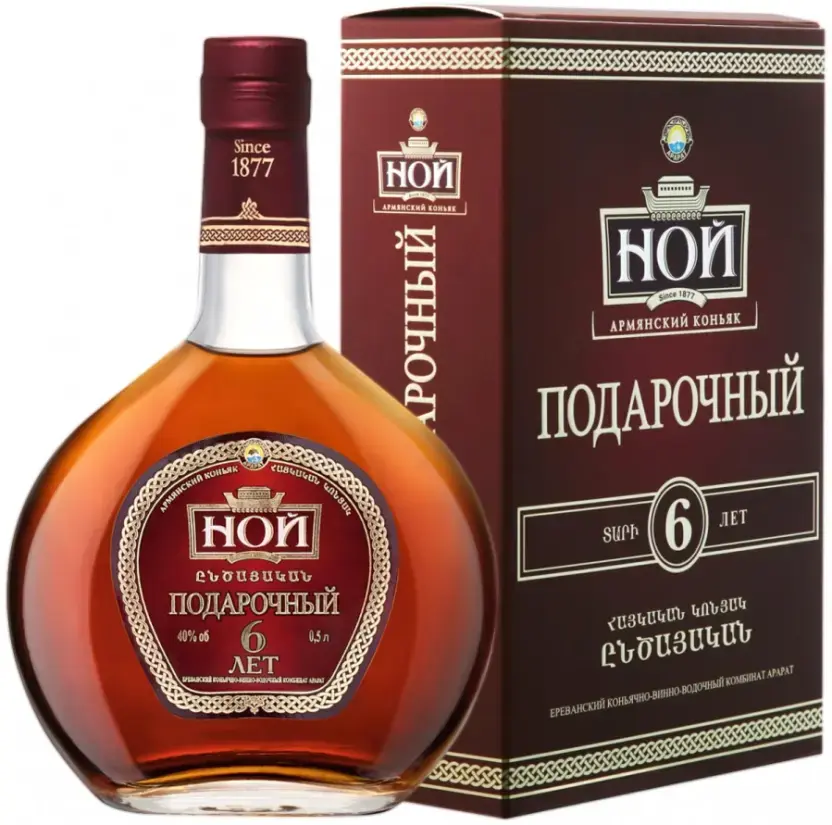 Коньяк Ной Подарочный 6-летний, в подарочной коробке 0.5 л