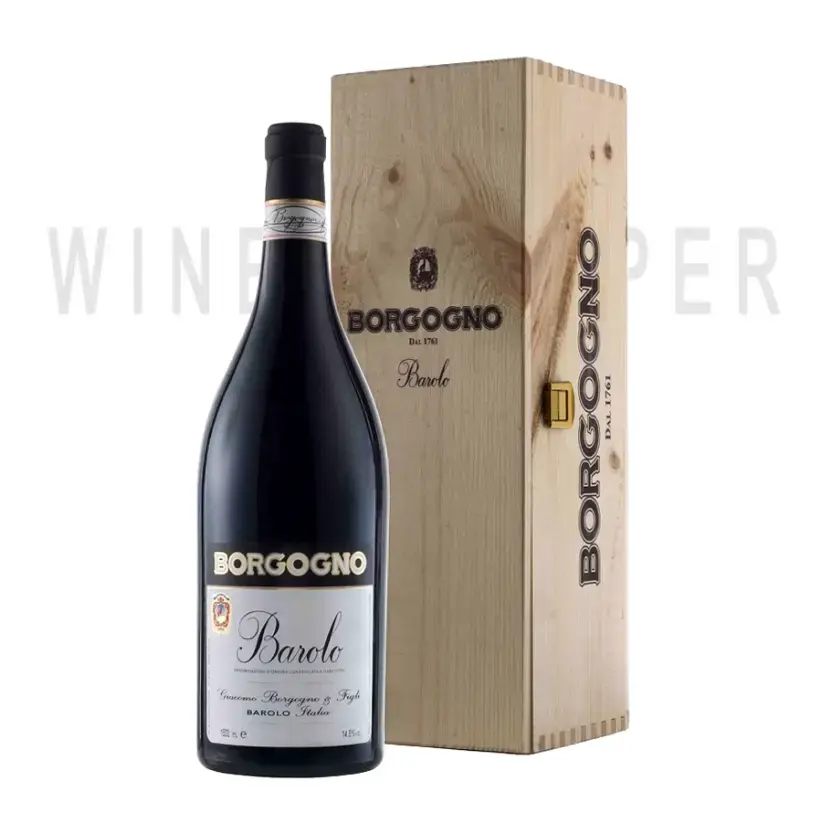 Вино Borgogno Barolo DOCG 2014 wooden box 1.5 л