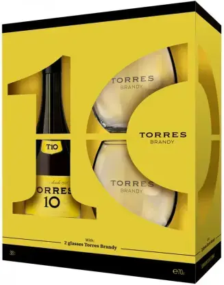 Torres 10 Gran Reserva gift box with 2 glasses 0.7 л