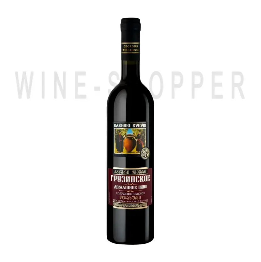 Вино Georgian Wine House Kakhuri Kvevri Domashnee Red Semi-Dry 0.7 л