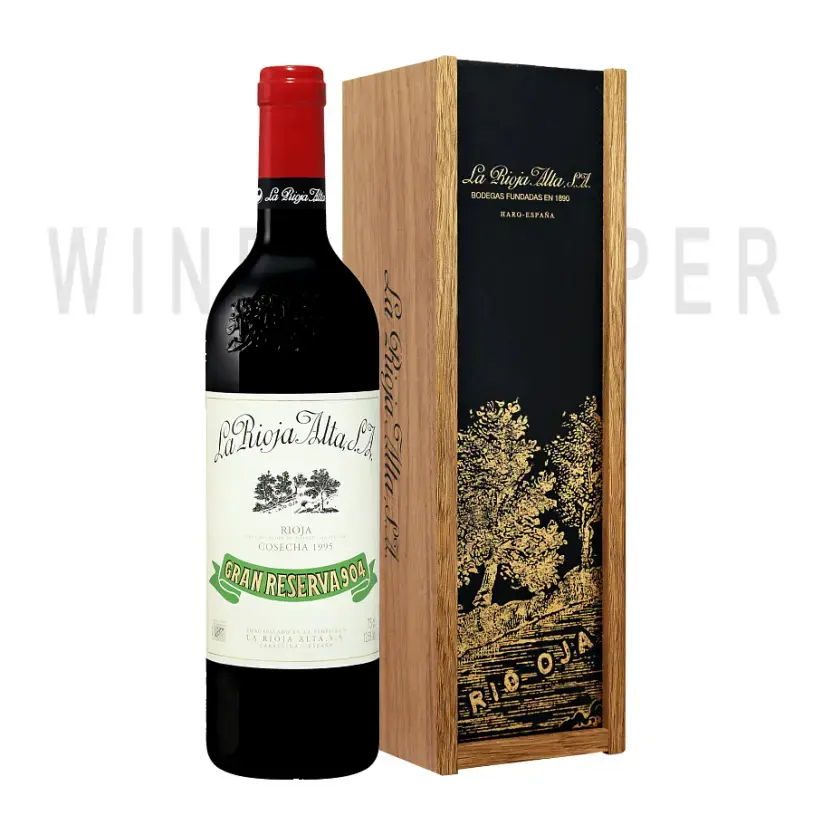 Вино La Rioja Alta Gran Reserva 904 Rioja DOC wooden box 1995 0.75 л