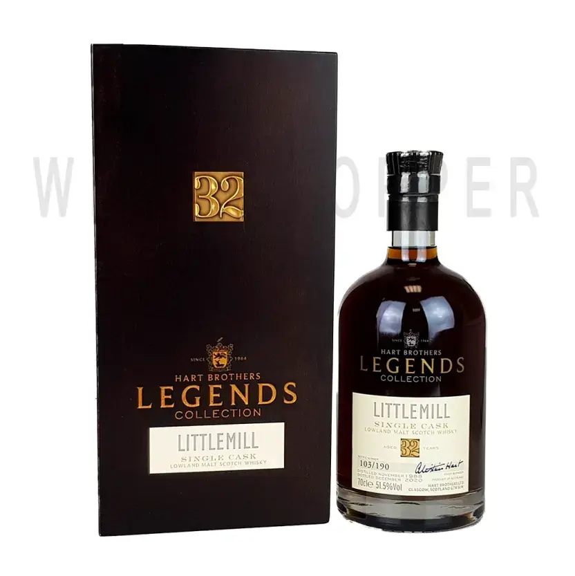 Виски Hart Brothers Legends Collection Littlemill Single Cask 32 Years wooden box 0.7 л