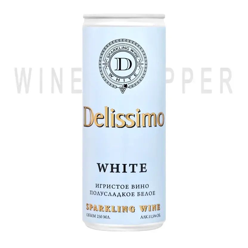 Игристое вино Delissimo White Semi-Sweet in can 2021 0.25 л